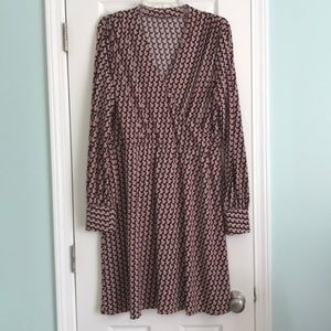 Adrianna Papell Long Sleeve Patterned Dress XL